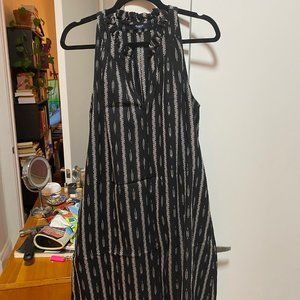 Madewell Ikat Stripe Cotton Halter Dress